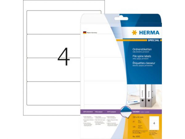 5095 - HERMA Rugetiket 5095 Wit 100st A4