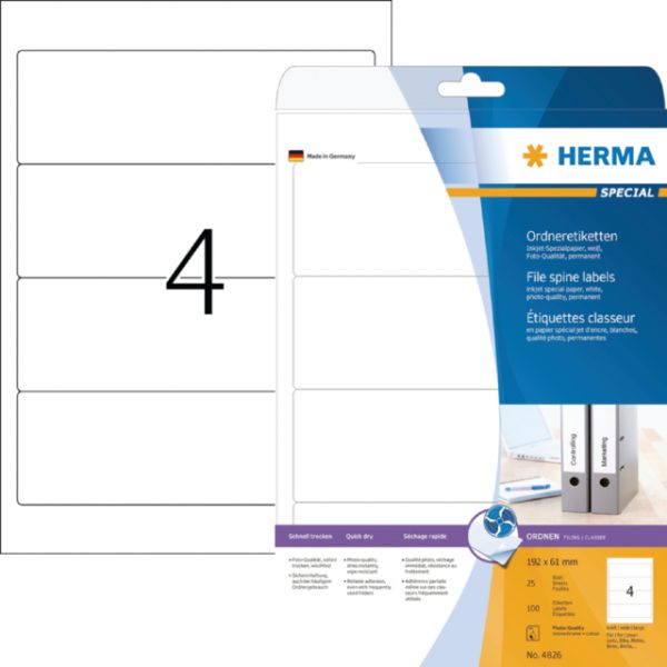 5095 - HERMA Rugetiket 5095 Wit 100st A4