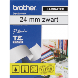 TZE-151 - Brother Lettertape P-Touch 24mm 8m Transparant Zwart Polyester