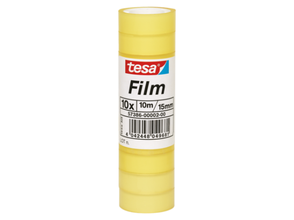 57386-00002-00 - TESA Plakband Film PP 15mmx10m Transparant 10st