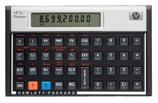 HP-12C PLATINUM - HP Financieel Calculator Platinium 12C Zilver/Grijs
