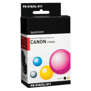 PRO1304 - Quantore Inkt Cartridge CAN PG-510 CL-511 Black & Cyaan & Magenta & Yellow Duopack