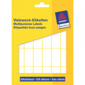 3324 - AVERY Etiket Permanent no:3324 38x18mm 648st Wit 1 Pak