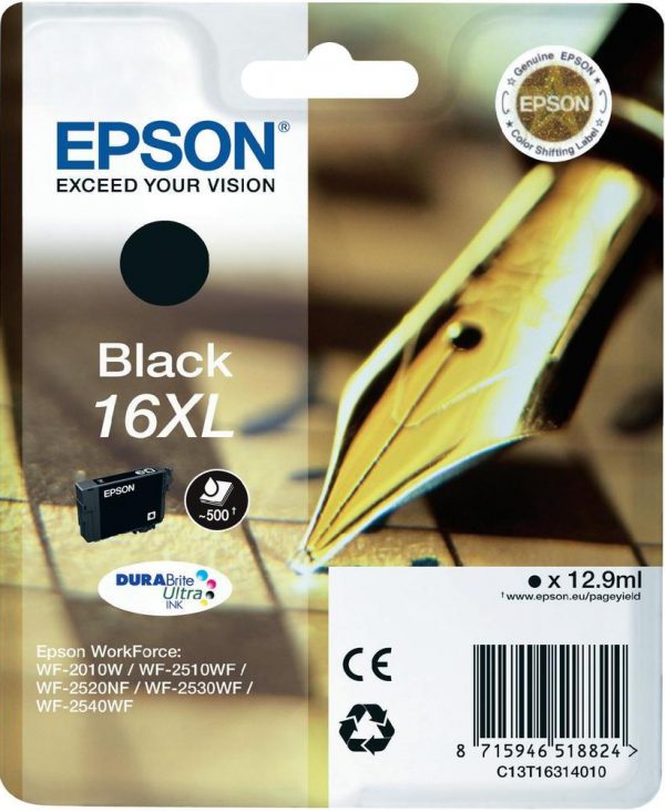 C13T16314010 - EPSON Inkt Cartridge 16XL Black 12,9ml 1st