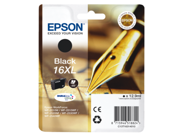 C13T16314010 - EPSON Inkt Cartridge 16XL Black 12,9ml 1st