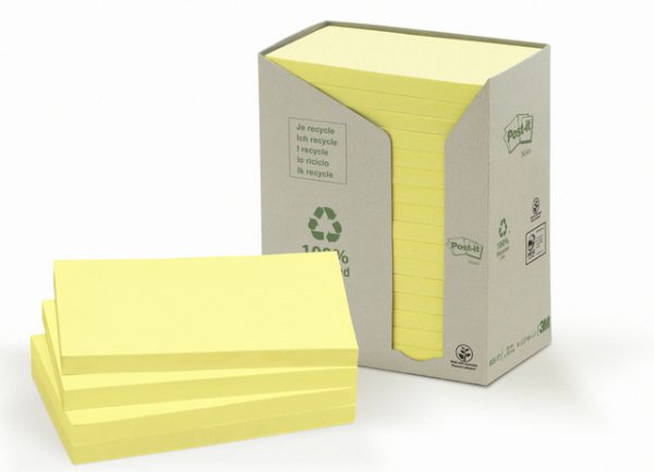 655-1T - 3M Post-It Memoblok Greenline 76x127mm Geel 16st