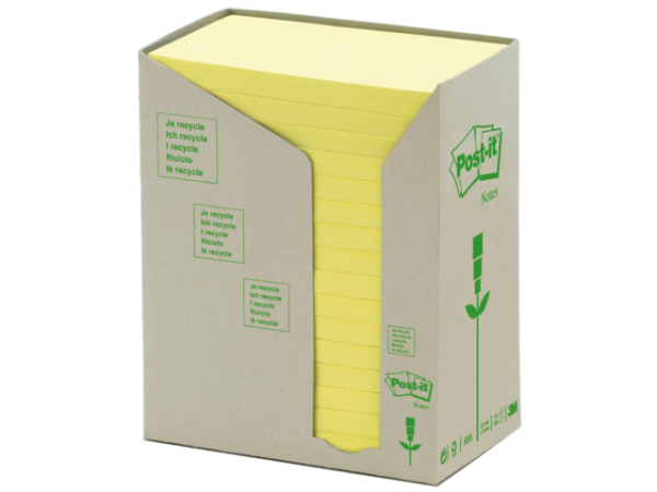 655-1T - 3M Post-It Memoblok Greenline 76x127mm Geel 16st