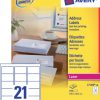 L7160-40 - AVERY Adres Etiket Papier Mat Permanent Zweckform L7160 63.5x38.1mm 840st Wit 1 Pak