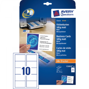 C32010-25 - AVERY Visitekaartje C32010-25 85x54mm Wit 250st