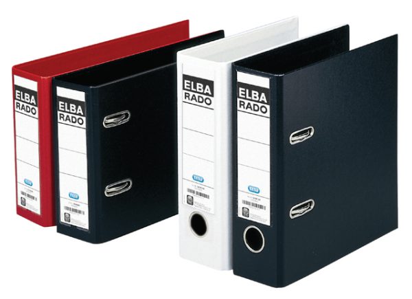 10596SW - ELBA Ordner 2-Rings Rado Plast 75mm Zwart A5 Dwars