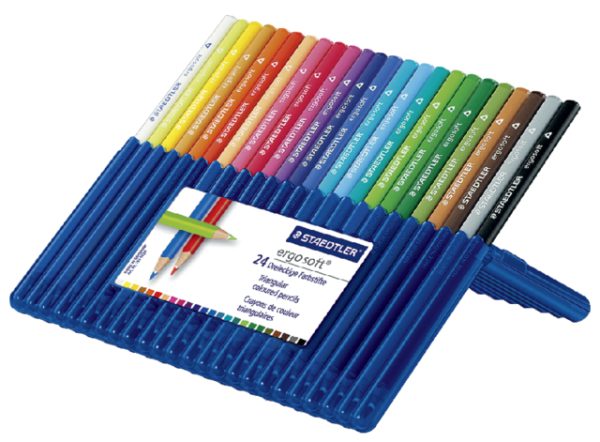 157 SB24 - STAEDTLER Kleurpotlood ErgoSoft ABS Diverse Kleuren 24st