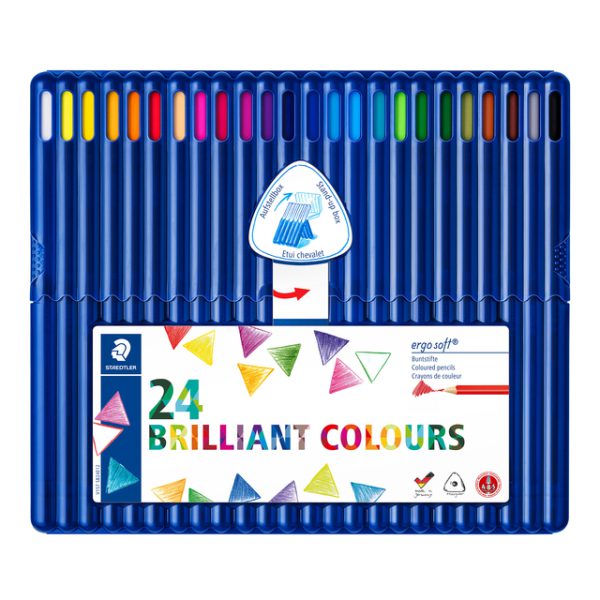 157 SB24 - STAEDTLER Kleurpotlood ErgoSoft ABS Diverse Kleuren 24st