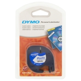 S0721610 - DYMO LetraTag 12mm 4m Wit Zwart Plastic 91201