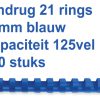 4028620 - GBC Bindrug Com Herbruikbaar Kunststof A4 21-Rings 16mm Blauw 100st