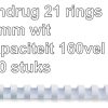 4028611 - GBC Bindrug Com Herbruikbaar Kunststof A4 21-Rings 19mm Wit 100st