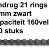 4028601 - GBC Bindrug Com Herbruikbaar Kunststof A4 21-Rings 19mm Zwart 100st