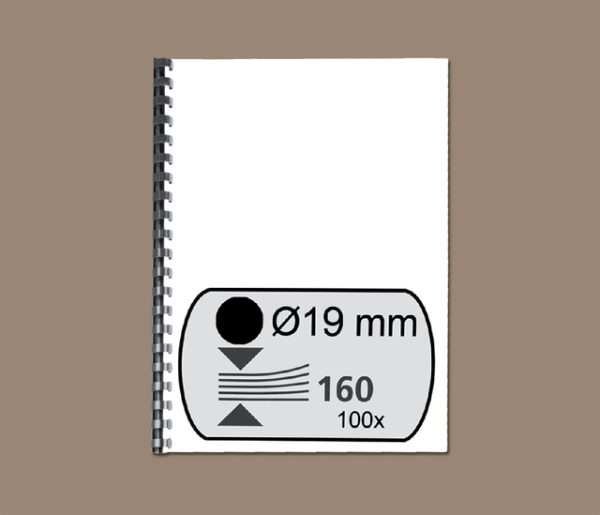 4028601 - GBC Bindrug Com Herbruikbaar Kunststof A4 21-Rings 19mm Zwart 100st