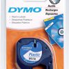 S0721610 - DYMO LetraTag 12mm 4m Wit Zwart Plastic 91201