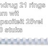 5345005 - FELLOWES Bindrug Kunststof A4 21-Rings 6mm Wit 100st