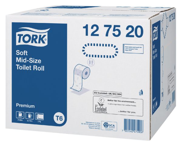 69114 - Tork Toiletpapier Compact Roll System T6 Papier 27-Rollen Wit 1st