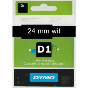 S0721010 - DYMO Lettertape D1 24mm 7m Zwart Wit Polyester 53721