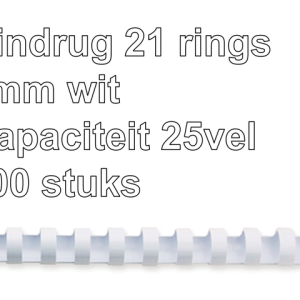 5345005 - FELLOWES Bindrug Kunststof A4 21-Rings 6mm Wit 100st