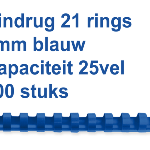 4028233 - GBC Bindrug Cerlox Com Kunststof A4 21-Rings 6mm Blauw 100st