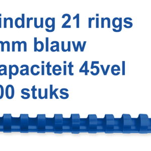 4028234 - GBC Bindrug Cerlox Com Kunststof A4 21-Rings 8mm Blauw 100st