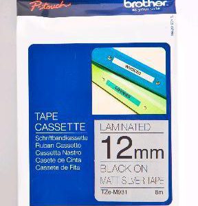 TZE-M931 - Brother Lettertape P-Touch 12mm 8m Metaalkleurig Zwart