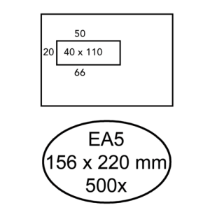 Q180530 - Quantore Venster Envelop EA5 156x220mm 80gr Links Gom 500st Wit