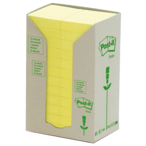 653-1T - 3M Post-It Memoblok 38x51mm Geel 24st