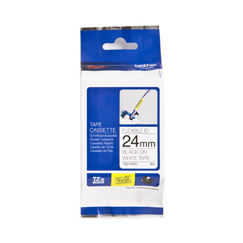 TZE-FX251 - Brother Lettertape P-Touch 24mm 8m Wit Zwart