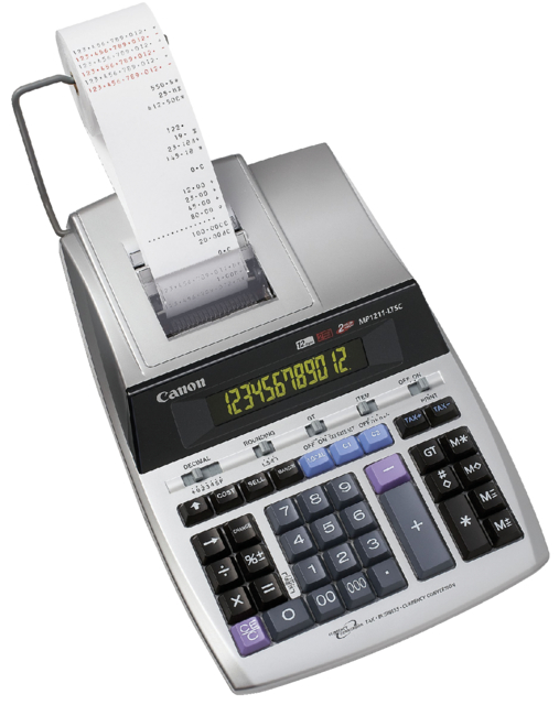 2496B001 - CANON Rekenmachine met Papierrol MP1211-LTSC 12-Cijfers Grijs