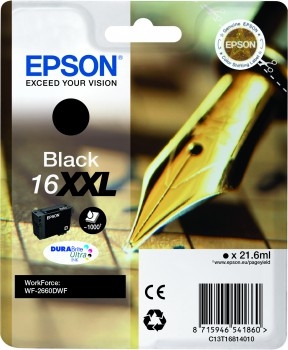 C13T16814010 - EPSON Inkt Cartridge 16XXL Black 1000vel