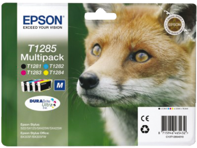 C13T12854010 - EPSON Inkt Cartridge T1285 Black & Cyaan & Magenta & Yellow 5,9ml Multipack