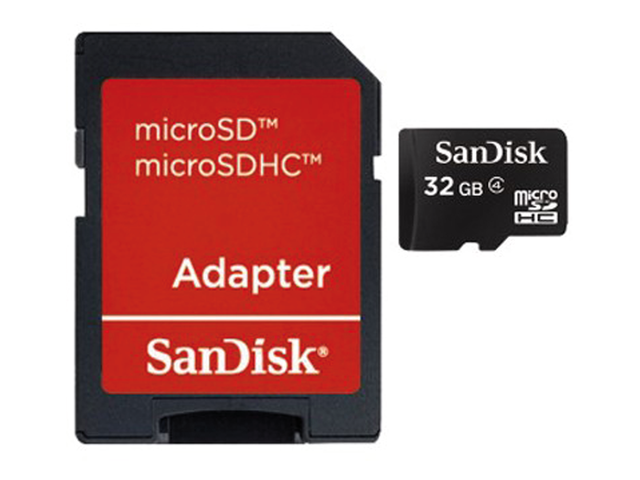 108097 - SANDISK Geheugenkaart MicroSDHC 32GB New 1st +Foto Adapt