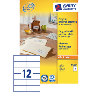 LR3424 - Avery Universal Etiket Zweckform LR3424 105x48mm 1.200st Wit 1 Pak