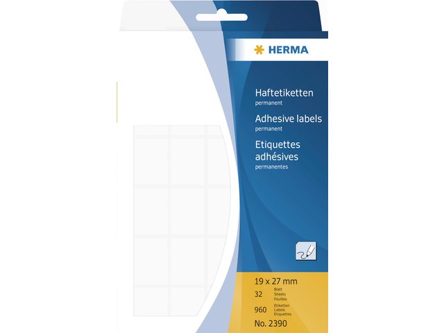 HERMA Universal Etiket Schrijfpapier 19x27mm Wit 960st 1 Pak