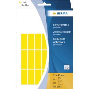 HERMA Gekleurde Etiketten Schrijfpapier 13x40mm Geel 896st 1 Pak