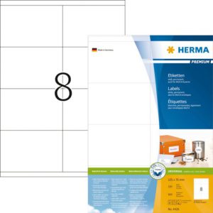 HERMA Universal Etiket Premium 105x70mm Wit 800st 1 Pak