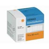 4340 - HERMA Adres Etiket Schrijfpapier 70x38mm 250st Erbonymetaal/Chroom Op Rol