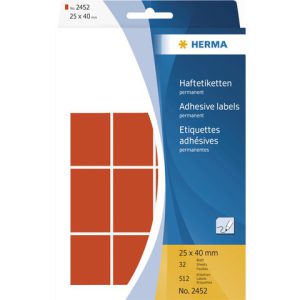 HERMA Universal Etiket Schrijfpapier 25x40mm Rood 512st 1 Pak