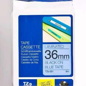 Brother Lettertape Gelamineerd P-Touch Polyester Zwart Blauw 36mm 8m