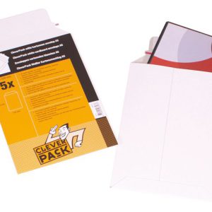 530401 - CLEVERPACK Kartonnen Envelop B4 250x353mm 450gr Strip 5st Wit
