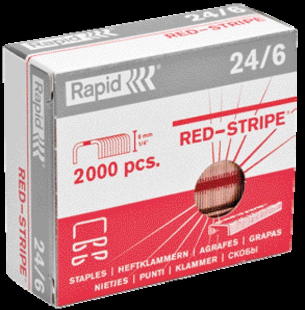 11700245 - RAPID Nietjes Red Stripe Koper 24/6 2.000st