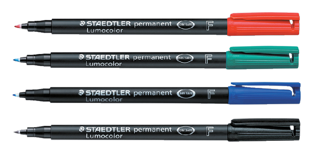 318 WP4 - STAEDTLER Viltstift Permanent Lumocolor 0.6mm Diverse Kleuren 1 Pak