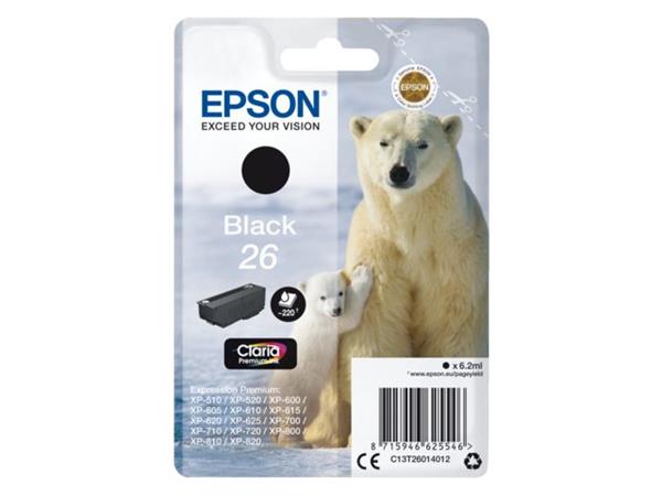 C13T26014012 - EPSON 26 Black 6,2ml 220vel