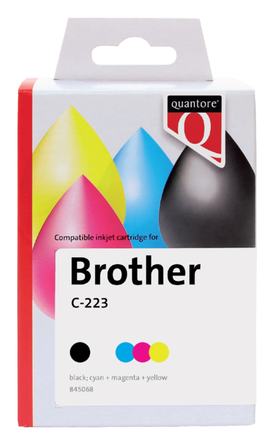 Inkcartridge quantore bro lc-223 zwart 3 kleuren(4 stuk/pak)