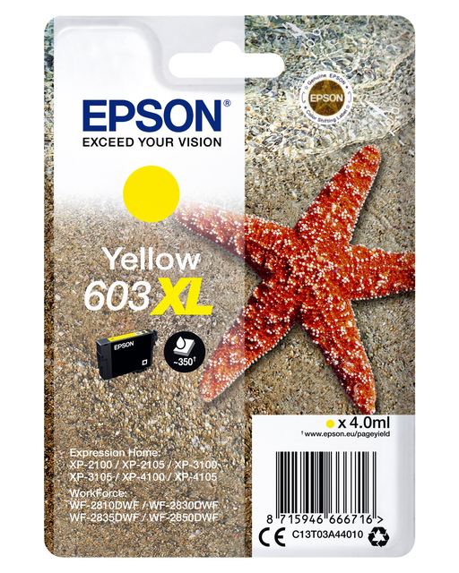 Epson singlepack yellow 603xl ink