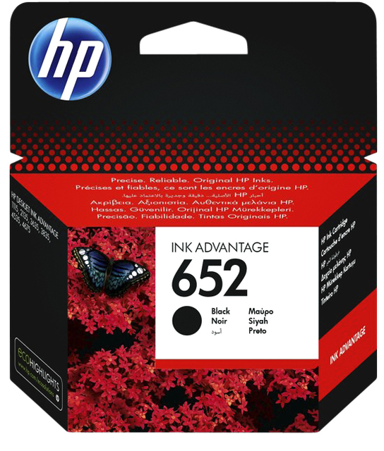 Hp 652 black original ink advantage cartridge